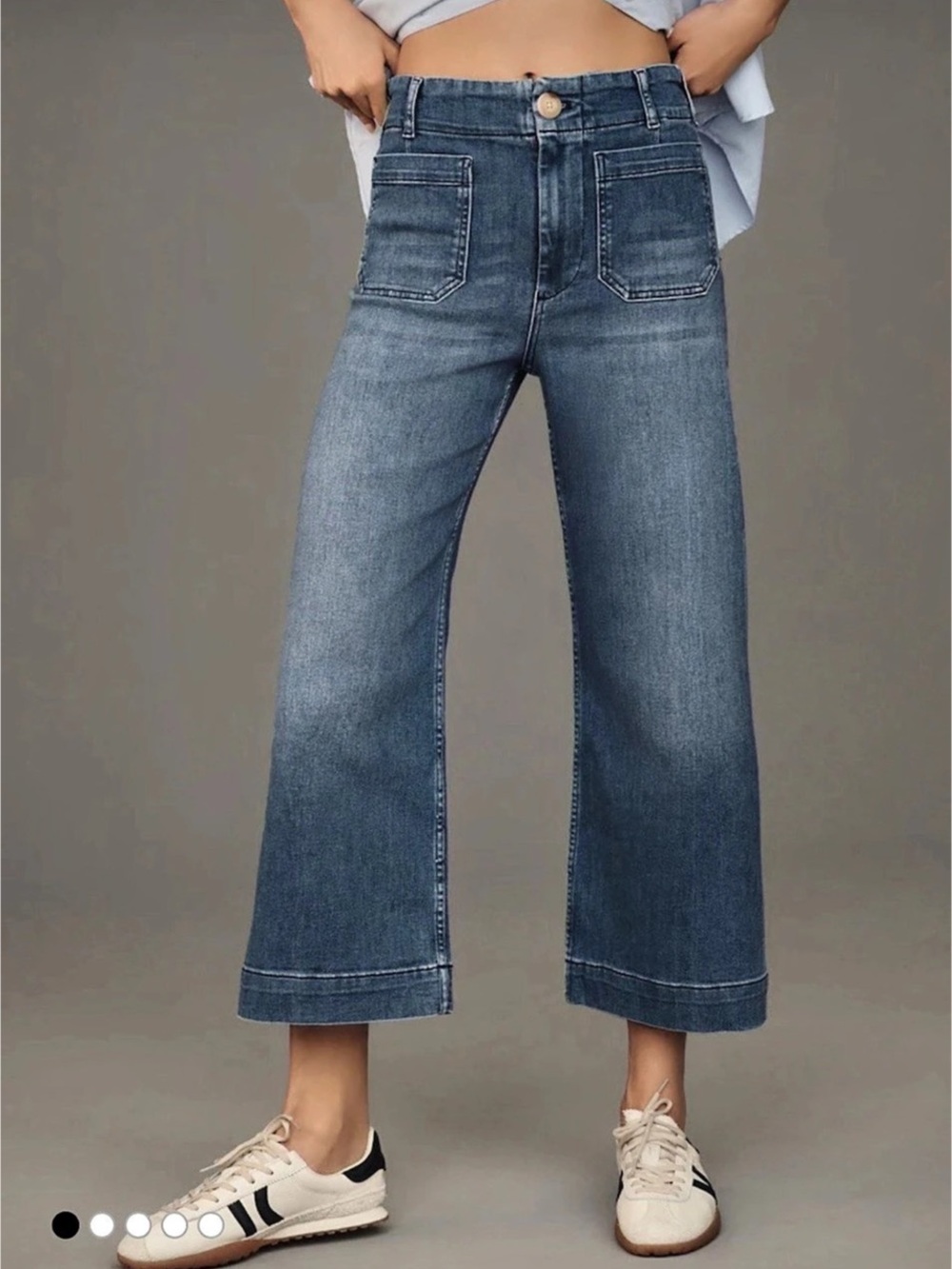 Maeve The Colette Crop Wide-Leg Jeans Blue Waist 27 - Picture 2 of 7